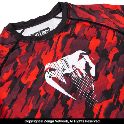 Venum-Tecmo Grappling Short Sleeve Rashguard - Red-4